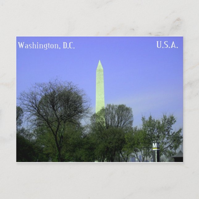 Postal Postcard del Monumento de Washington (Anverso)