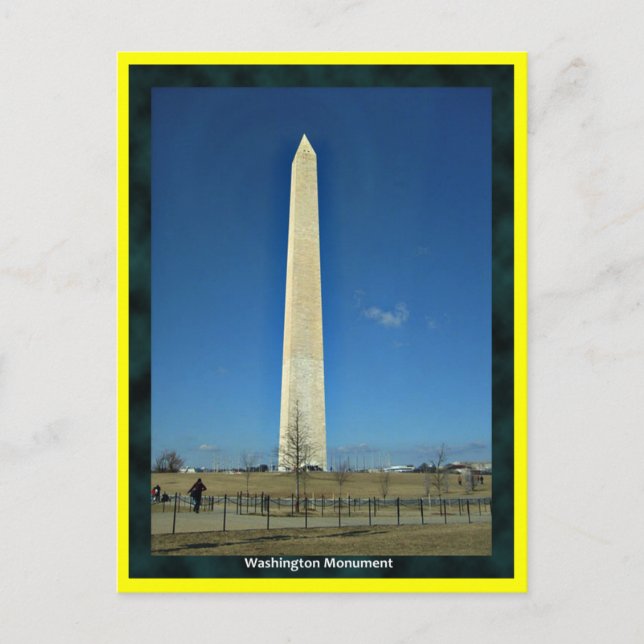 Postal Postcard del Monumento de Washington (Anverso)