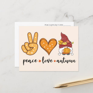 Postal Postcard del otoño de amor por la paz