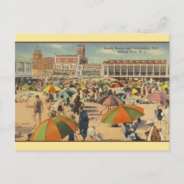 Postal Postcard del parque Asbury de Vintage (Anverso)
