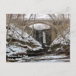 Postal Postcard del Parque Estatal Matthiessen Illinois