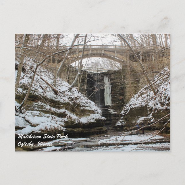 Postal Postcard del Parque Estatal Matthiessen Illinois (Anverso)