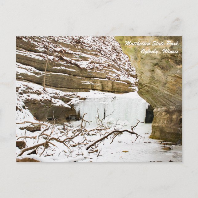 Postal Postcard del Parque Estatal Matthiessen Illinois (Anverso)