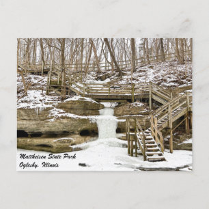 Postal Postcard del Parque Estatal Matthiessen Illinois