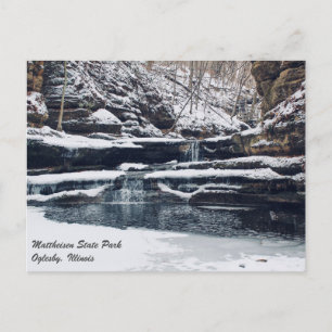 Postal Postcard del Parque Estatal Matthiessen Illinois