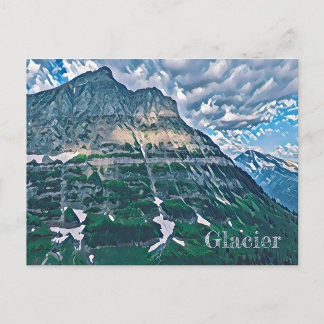 Postal Postcard del Parque Nacional del Glaciar (Anverso)