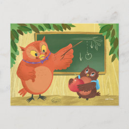 Postal Postcard del profesor Owl Blank