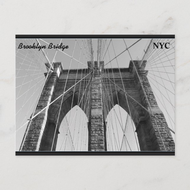 Postal Postcard del puente de Brooklyn NYC (Anverso)