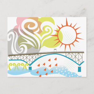 Postal Postcard del puente de la isla Ross