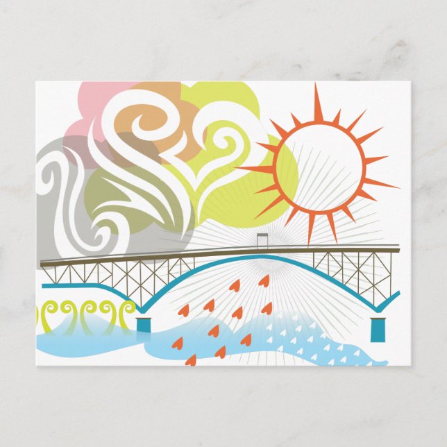 Postal Postcard del puente de la isla Ross (Anverso)