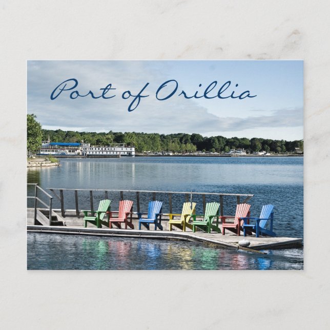 Postal Postcard del puerto de Orillia (Anverso)