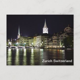 Postal Postcard del río Limmat de Suiza Zurich