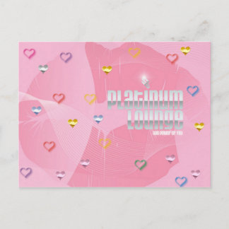 Postal Postcard del salón platino (corazones rosados)