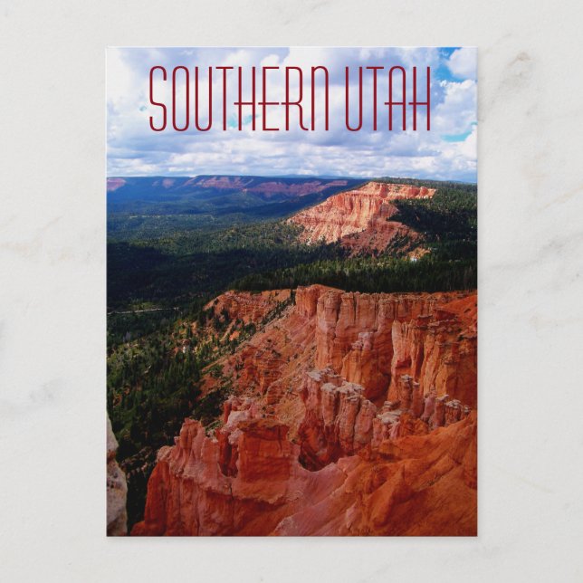 Postal Postcard del sur de Utah cerca del Cañón de Bryce  (Anverso)