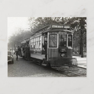 Postal Postcard del tranvía de Lisboa Portugal de los año