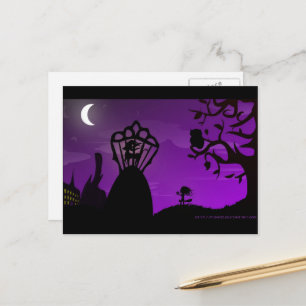 Postal Postcard - Diseño de silueta de unicornio morado y