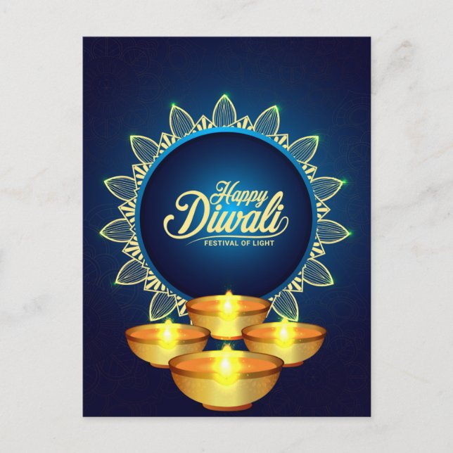 Postal Postcard Diwali (Anverso)