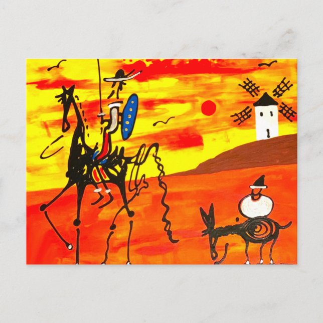 Postal Postcard Don Quixote 4.25" x 5.6" (Anverso)