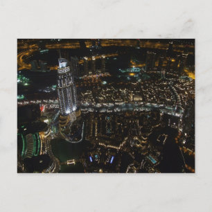 Postal Postcard Dubai (de noche), Arabia Saudita