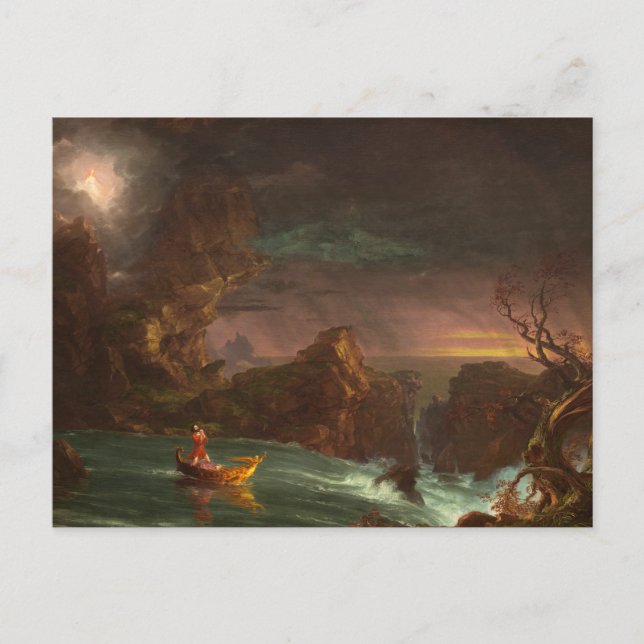 Postal Postcard El viaje de la vida, Manhood, Thomas Cole (Anverso)