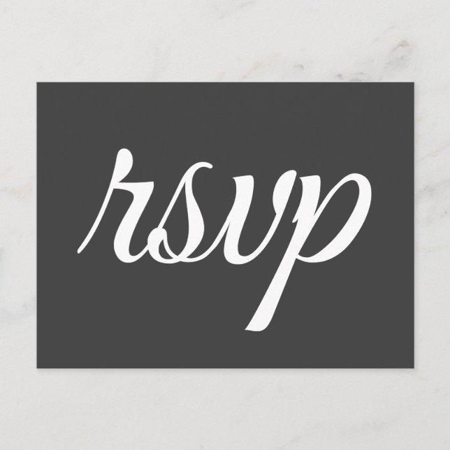 Postal Postcard elegante y tradicional "rsvp" (Anverso)