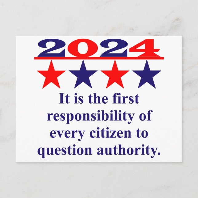 Postal Postcard: Es La Primera Responsabilidad - Política (Anverso)