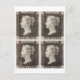 Postal Postcard - Estampillas de rehenes negros penny