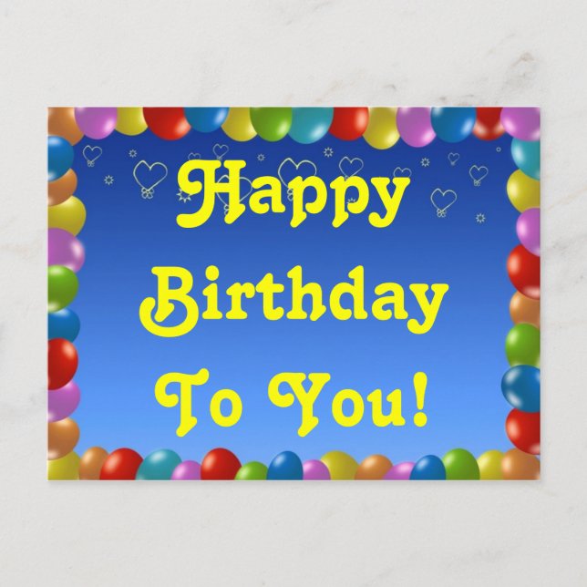 Postal ¡Postcard Feliz Cumpleaños Para Ti! (Anverso)