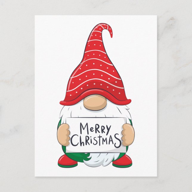 Postal Postcard - Feliz Gnome de Navidad (Anverso)