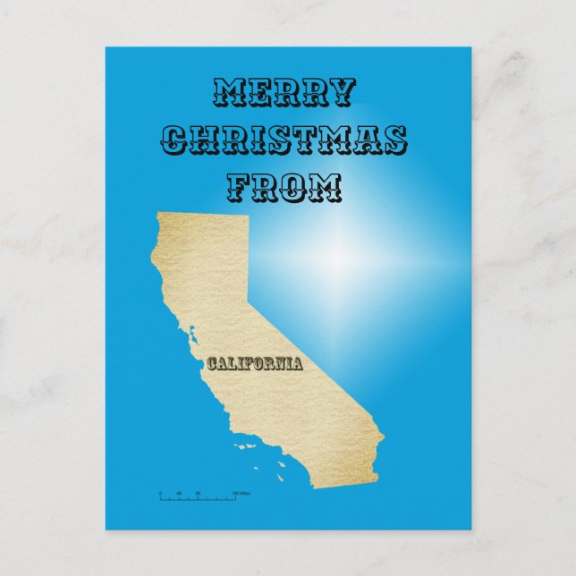 Postal Postcard - Feliz Navidad desde California (Anverso)