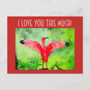 Postal Postcard - Flamingo Rosa - Te amo tanto!