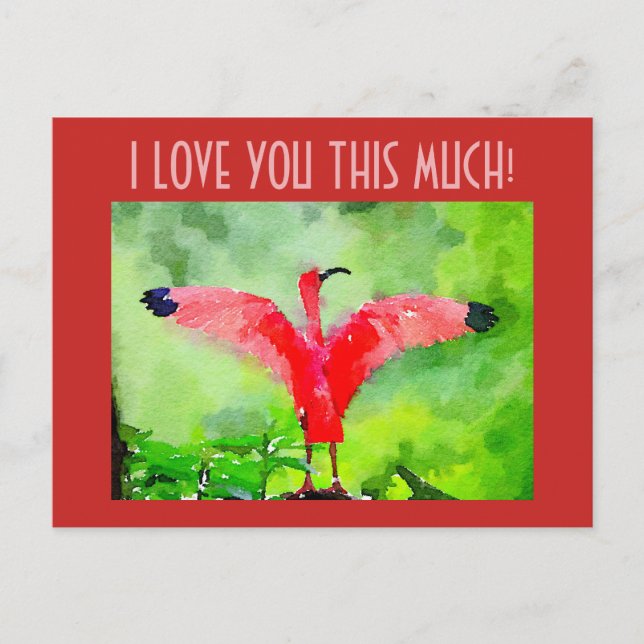 Postal Postcard - Flamingo Rosa - Te amo tanto! (Anverso)