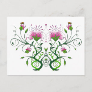 Postal Postcard floral: Simetría floral