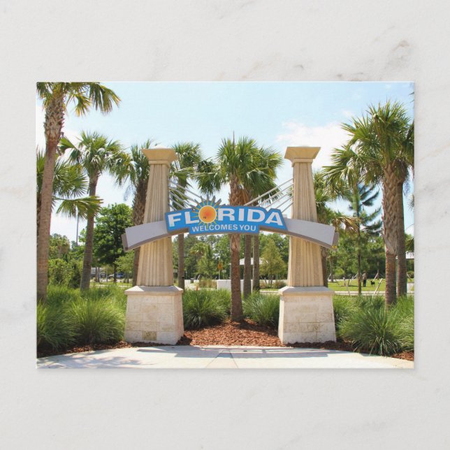 Postal Postcard, Florida Te Da La Bienvenida (Anverso)