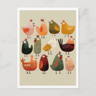 Postal Postcard. Funny Birds