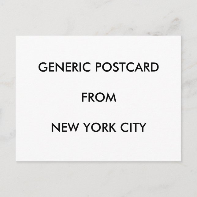 Postal Postcard - Genérico NYC (Anverso)