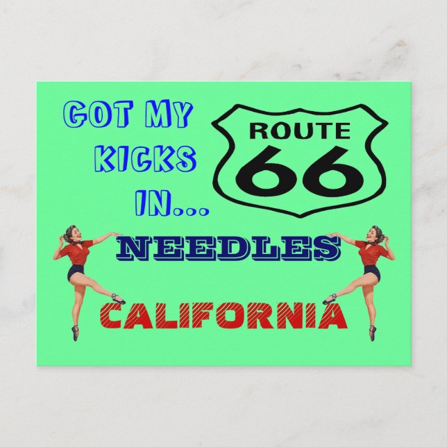 Postal Postcard Get Your Kicks On Route 66 - Road Trip PC (Anverso)