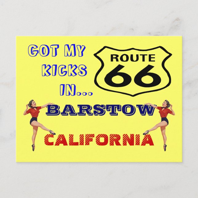 Postal Postcard Get Your Kicks On Route 66 - Road Trip PC (Anverso)