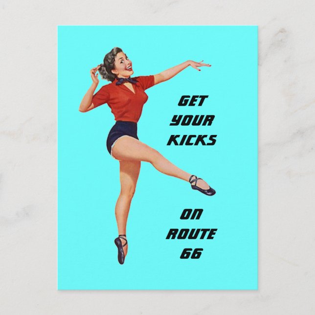 Postal Postcard Get Your Kicks On Route 66 - Road Trip PC (Anverso)