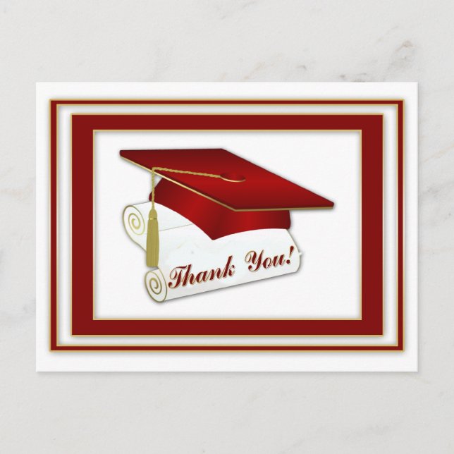 Postal Postcard Graduado Red Gracias (Anverso)