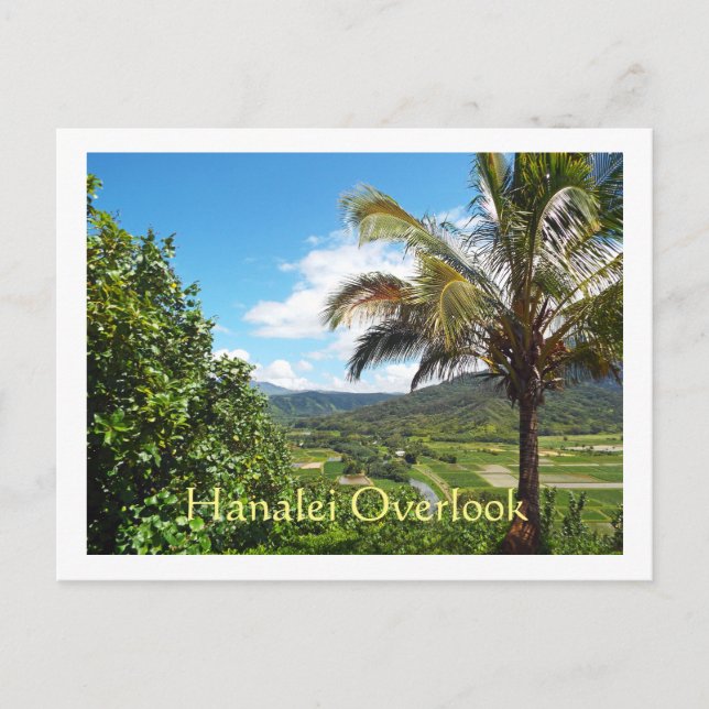 POSTAL POSTCARD, HANALEI OVERLOOK (CON VISTAS AL CAMPO TA (Anverso)