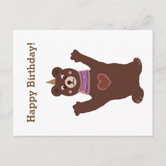 Postal Postcard Happy 1er cumpleaños (Anverso)