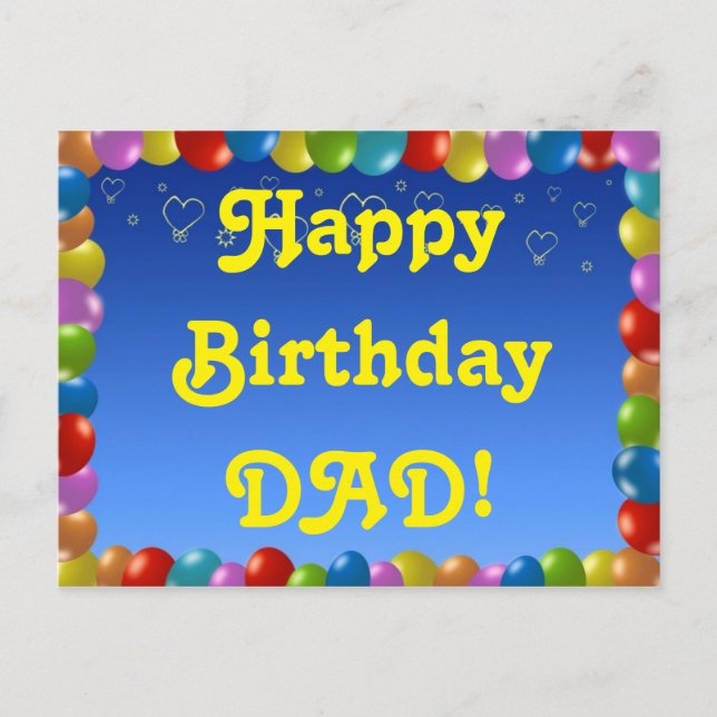 Postal Postcard Happy Birday Dad (Anverso)