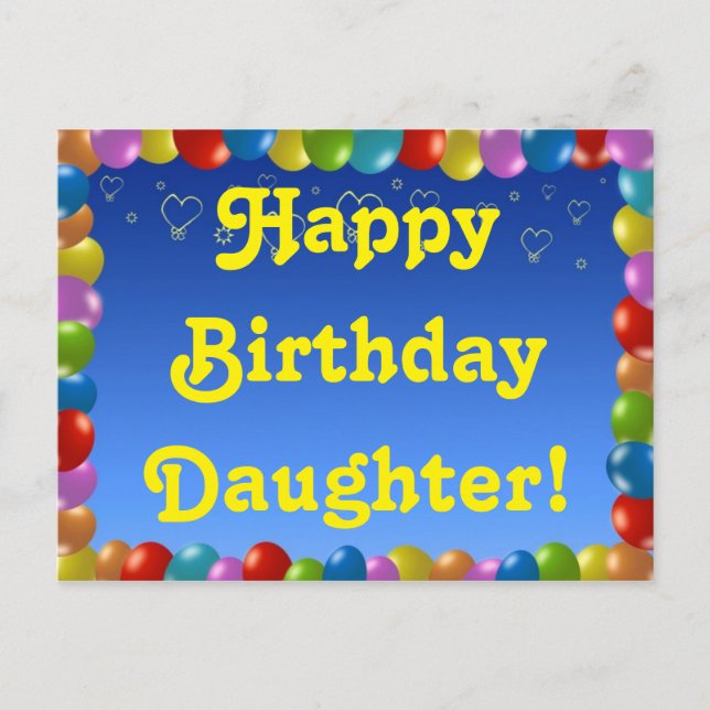 Postal Postcard Happy Birday Daughter (Anverso)