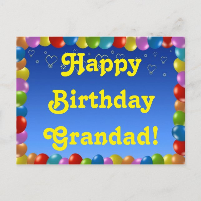 Postal Postcard Happy Birday Grandad (Anverso)