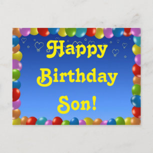 Postal Postcard Happy Birday Son