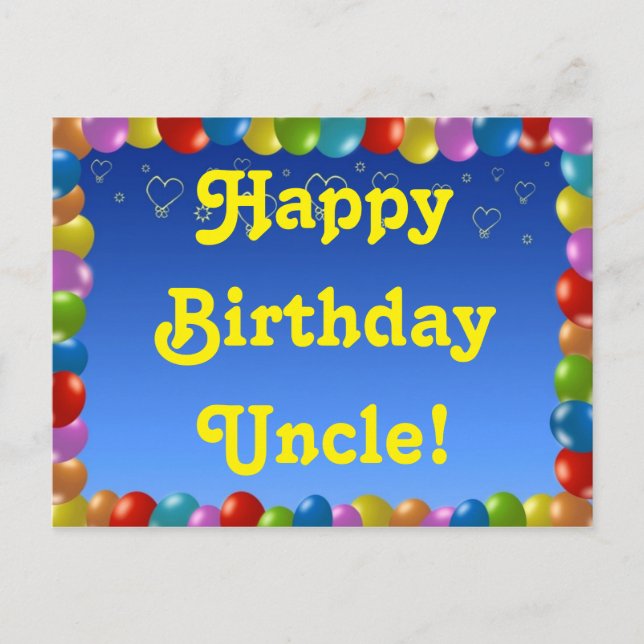 Postal Postcard Happy Birday Uncle (Anverso)