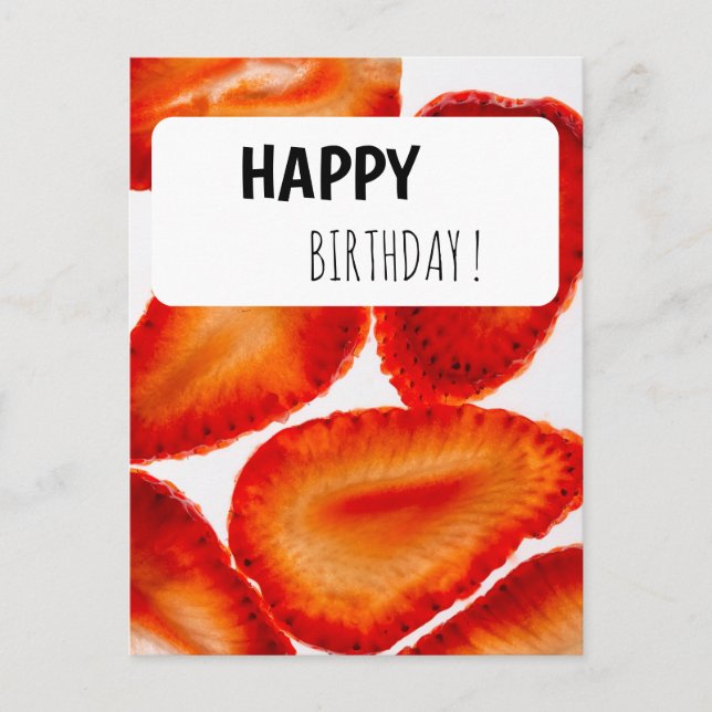 Postal Postcard Happy Birthday Erdbeeren modern Look (Anverso)