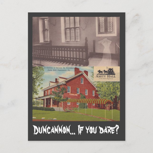Postal Postcard Hauned Hall Duncannon PA & Ghost (Anverso)