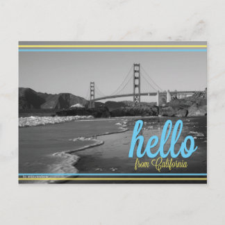 Postal Postcard - Hola desde California (Mapa de atrás)